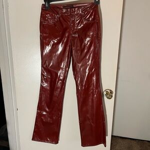 Y2K Britney Spears like Women's Red polyurethane pants